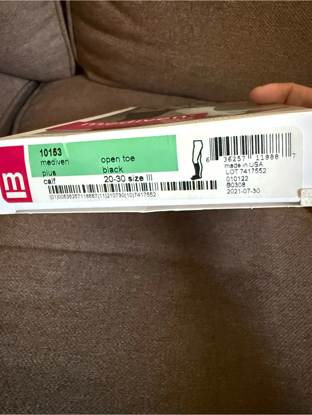 MEDIVEN Plus Open Toe Calf High 20-30mmHg (Black) Size III (3)